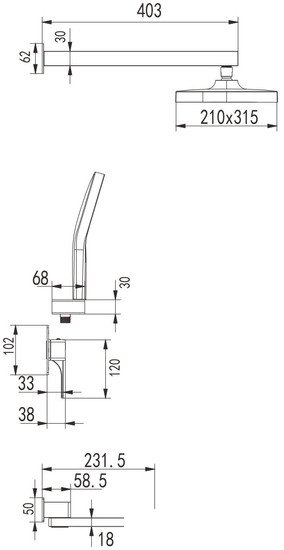 Душевая система Rose R1035T