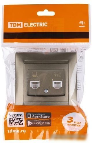 Розетка компьютерная TDM Electric Лама SQ1815-0719 (бронза)