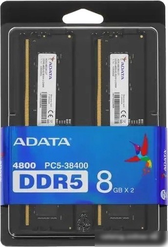 Оперативная память ADATA 2x8ГБ DDR5 4800 МГц AD5U48008G-DT