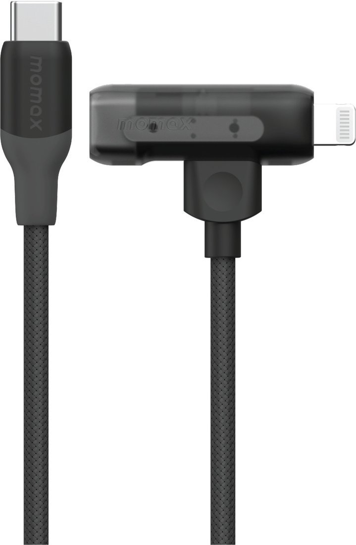Кабель Momax DL56D 1-Link Flow Duo USB Type-C - Lightning/USB Type-C (1.5 м, черный)