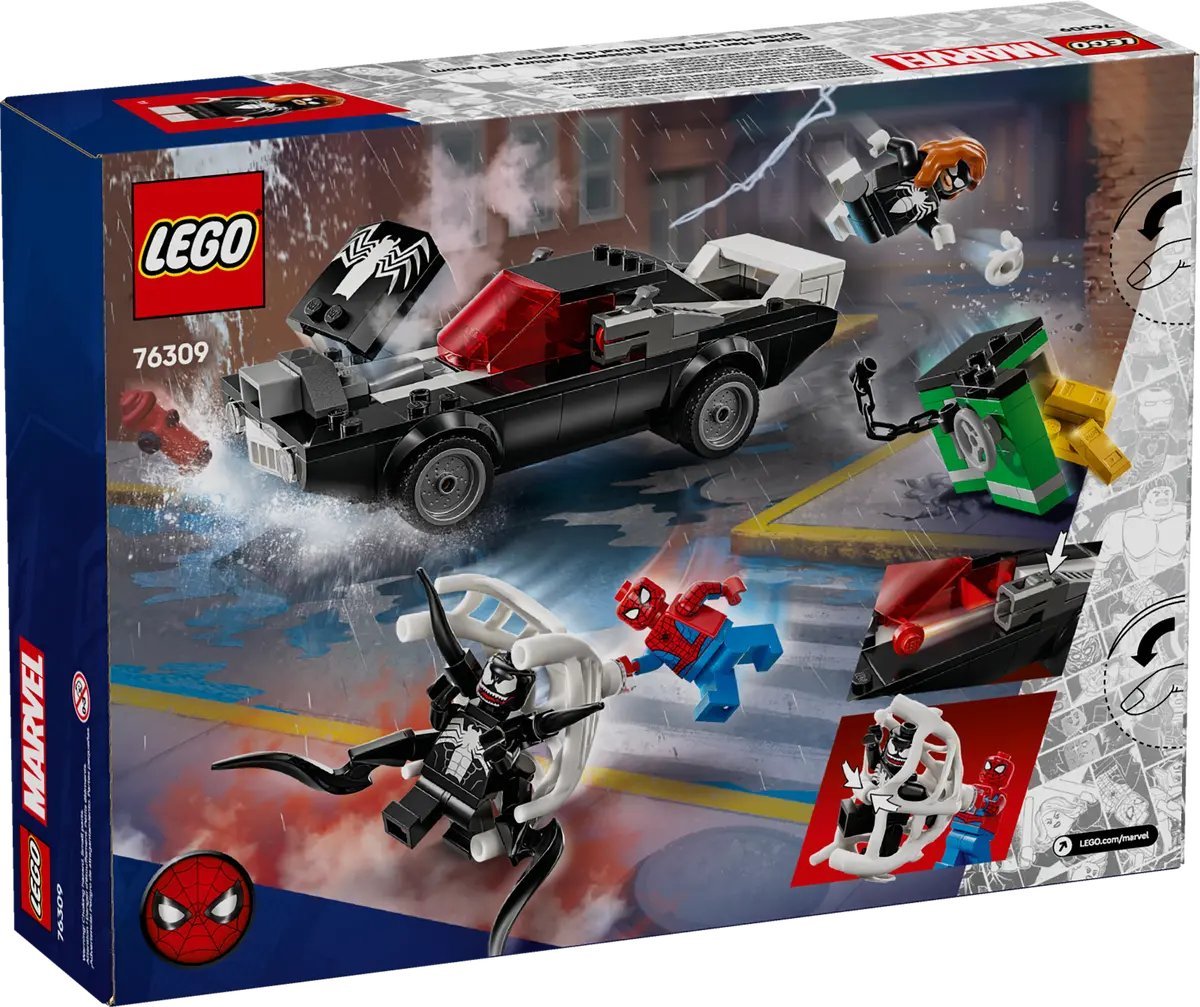 Конструктор LEGO Super Heroes Человек-паук против Венома на маслкаре 76309