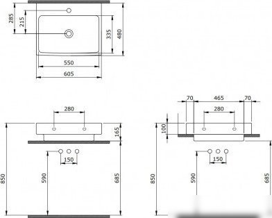 Умывальник Berges Wasserhaus Strati 60х48.5 182006