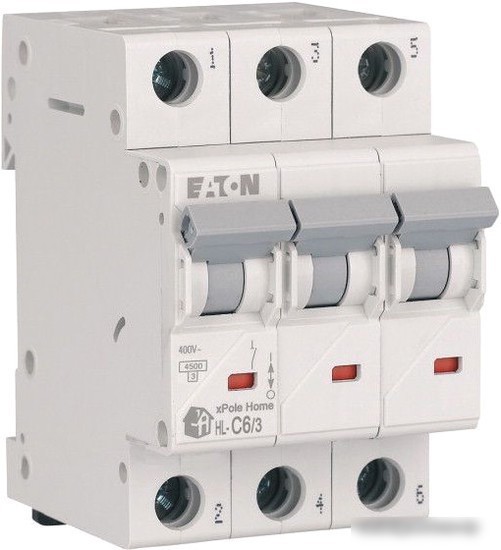 Выключатель автоматический Eaton HL-C63 3P 6A C 4.5кA 3M 194788