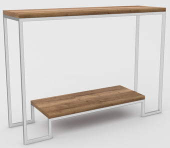 Консольный стол Hype Mebel Голд 100x35 (белый/дуб галифакс олово)