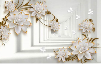 Фотообои Citydecor Цветочная абстракция 8 3D 400x254