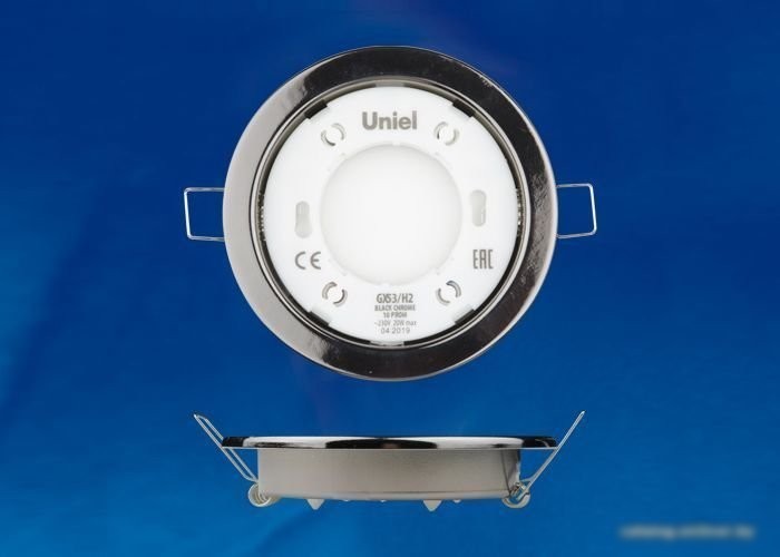 Точечный светильник Uniel GX53/H2 BLACK CHROME 10 PROM UL-00005055