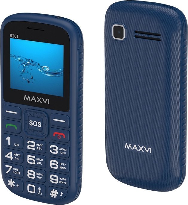 Кнопочный телефон Maxvi B201 (синий)