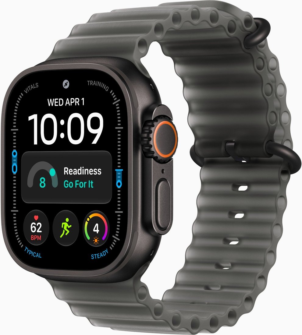 Умные часы Apple Watch Ultra 4 LTE 49 мм (титановый корпус, черный/черный, ремешок из эластомера)