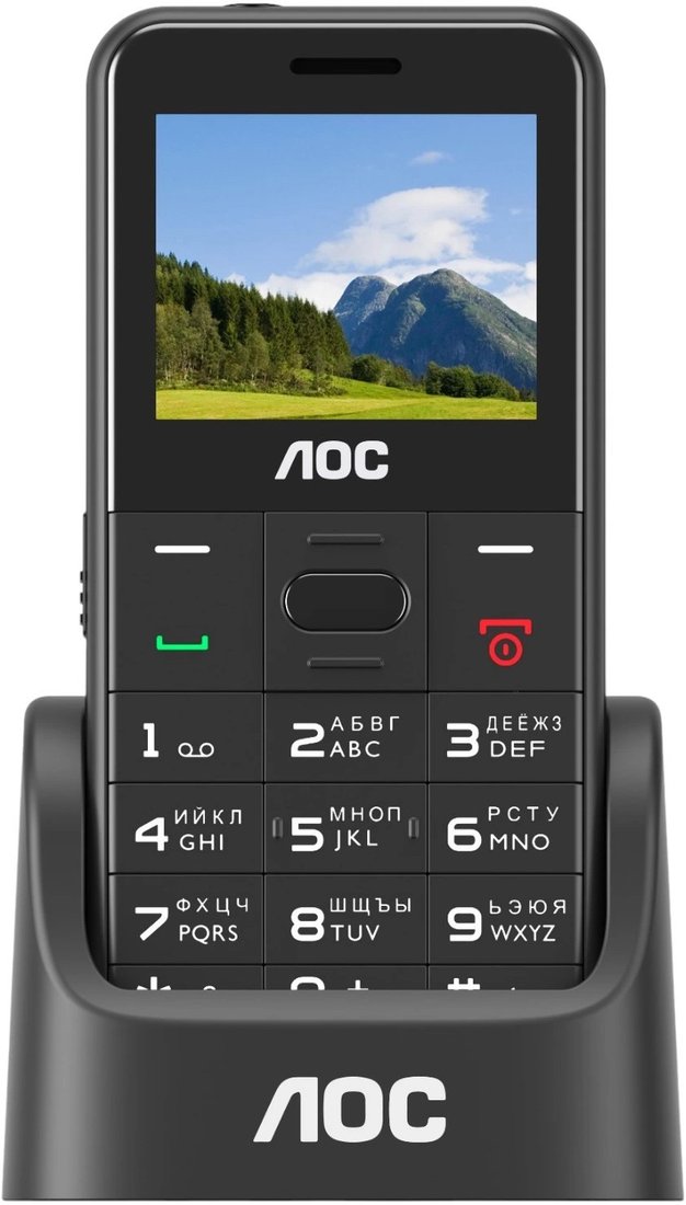 Кнопочный телефон AOC A205 (черный)