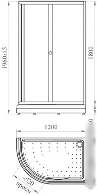 Душевой уголок Radomir 120x80 1-09-1-0-0-0080 (прозрачное стекло)