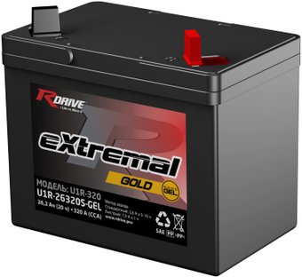 Мотоциклетный аккумулятор RDrive eXtremal Gold U1R-26320S-GEL (25 А·ч)