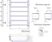 Полотенцесушитель Gloss & Reiter Terra Л.50x60.Т6 (1/2")