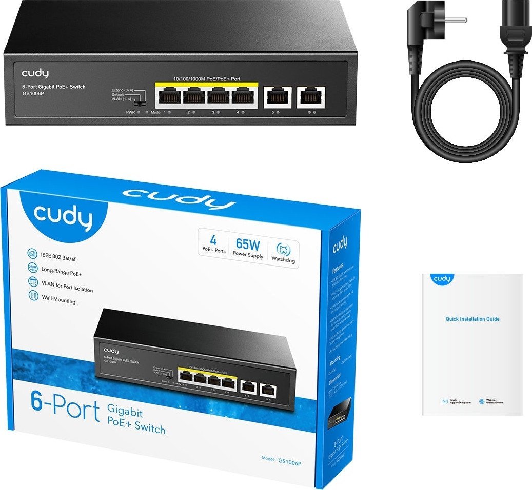 Неуправляемый коммутатор Cudy GS1006P 2.0