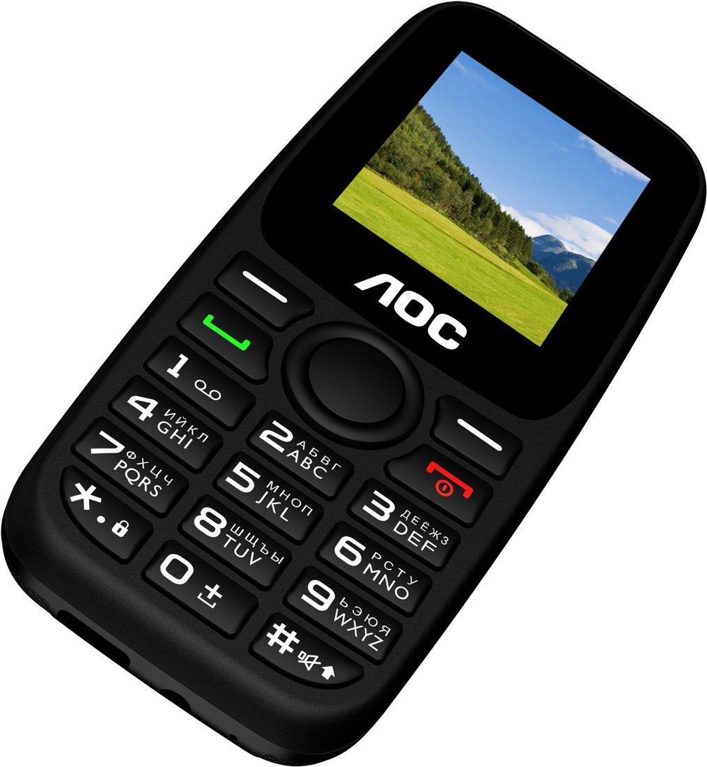 Кнопочный телефон AOC A170 (черный)