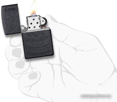 Зажигалка Zippo 29989 Black Matte Tone on Tone Design