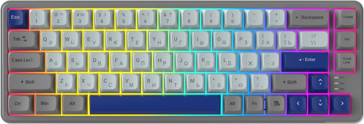 Клавиатура Ritmix RKB-568BL (серый/голубой)