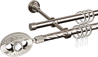 Карниз для штор АС ФОРОС Grace D16K/16Г составной + наконечники Игнацио (3м, сатин)