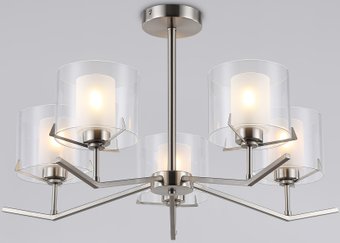 Подвесная люстра Ambrella LH57001/5 SN/FR (никель/белый матовый)