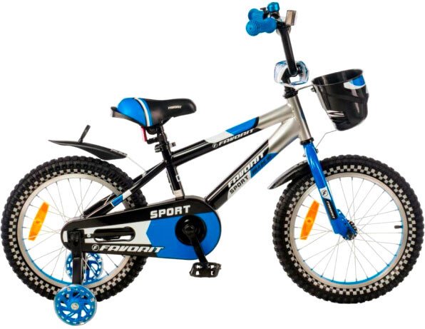 Детский велосипед Favorit Sport 16 SPT-16BL2 (черный/синий) Детский велосипед Favorit Sport 16 SPT-16BL2 (черный/синий)