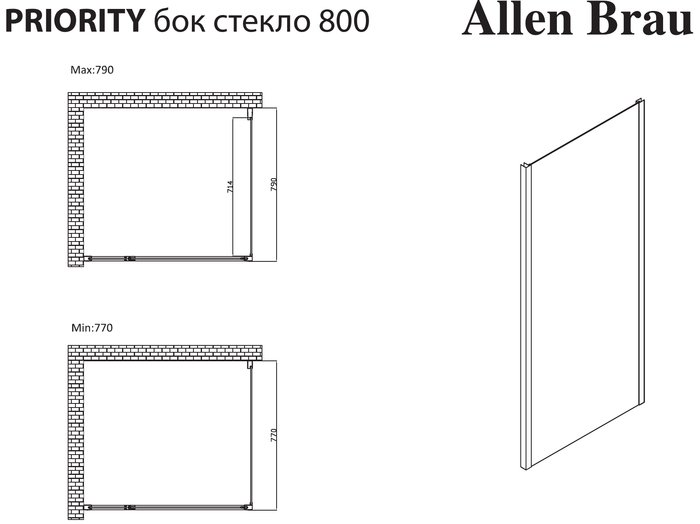 Душевая стенка Allen Brau Priority 3.31015.BBA