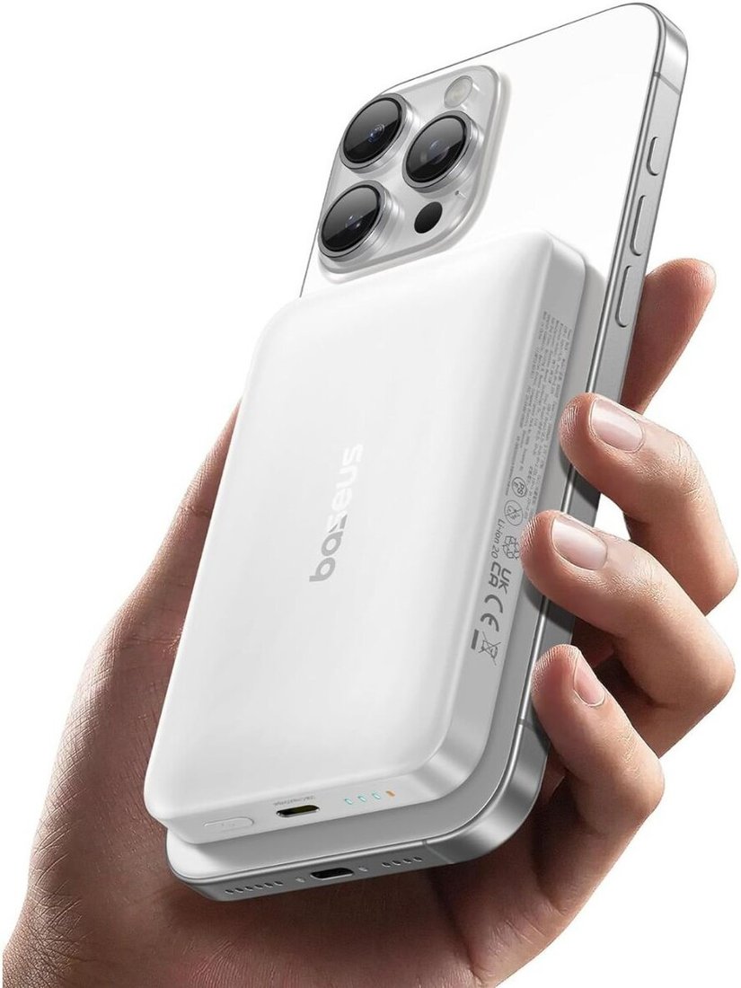 Внешний аккумулятор Baseus EnerFill FM12 Qi2 Magnetic Power Bank 22.5W 10000mAh (белый)