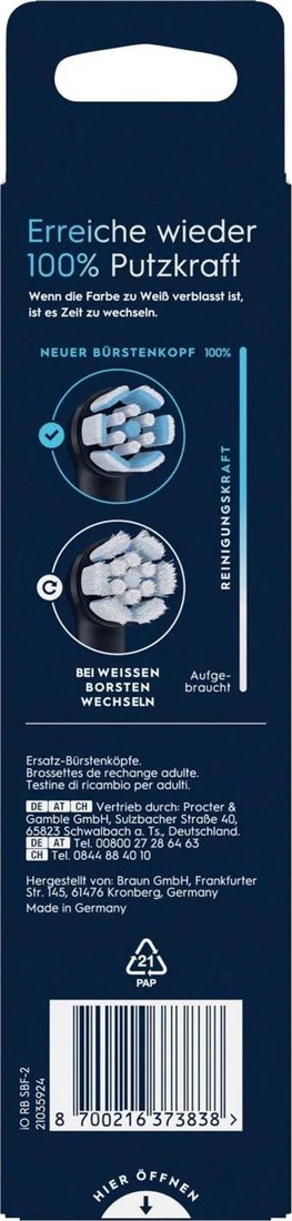 Сменная насадка Oral-B iO Sanfte Reinigung SBF-4 (4 шт, черный)