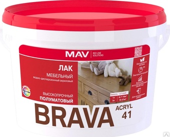 Лак Brava ВД-АК-2041 мебельный 1 л (бесцветный полуматовый)