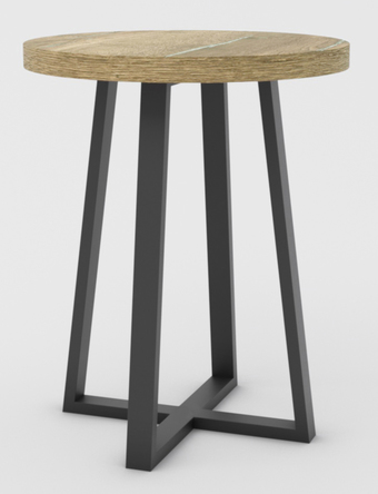 Журнальный столик Hype Mebel Челси 40x40 (черный/дуб галифакс натуральный)