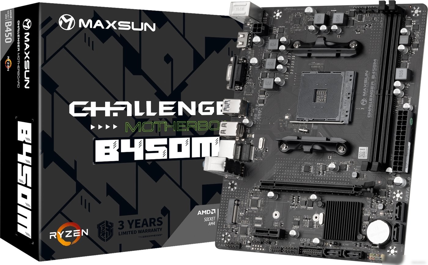 Материнская плата Maxsun Challenger B450M