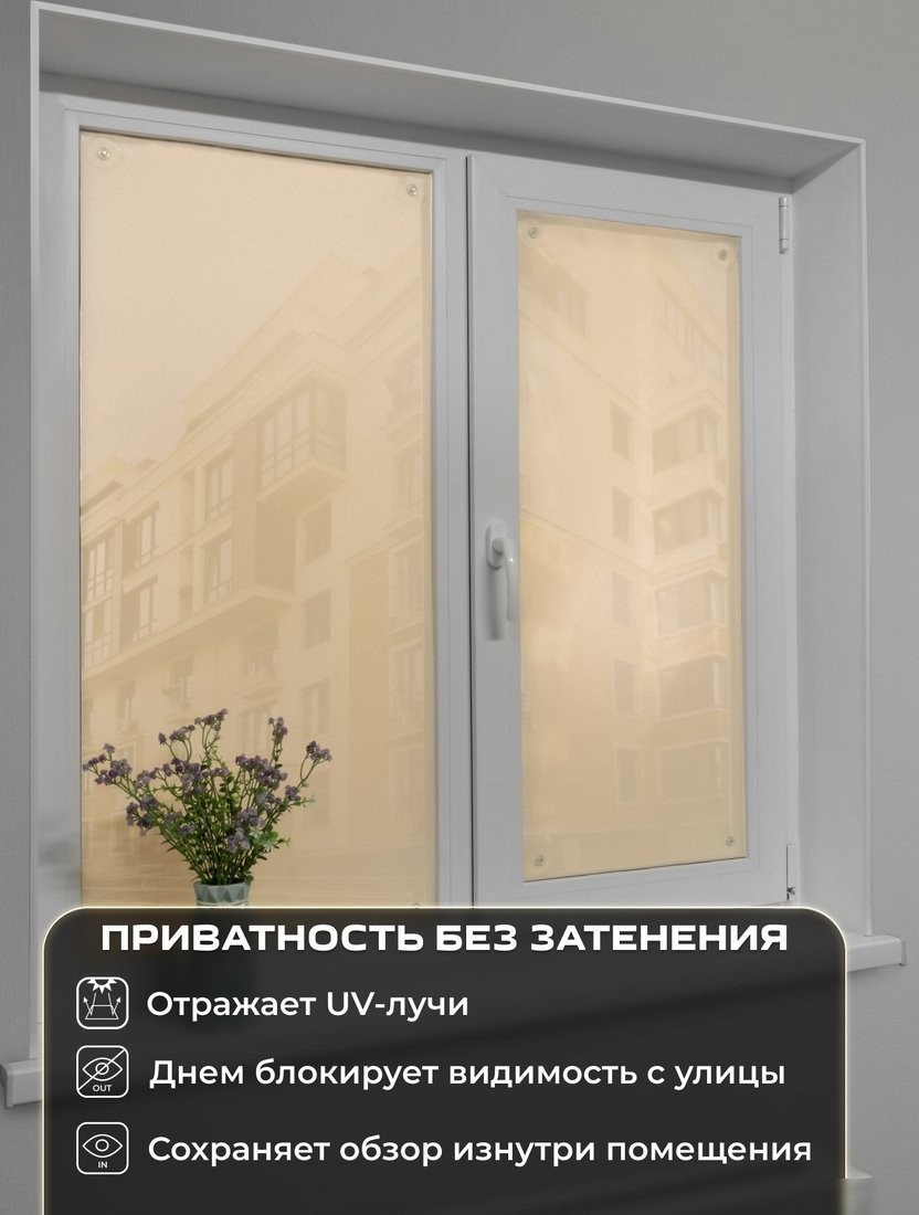 Рулонные шторы Sundays Home Санскрин 310-02 70х140 (бежевый, на присосках)