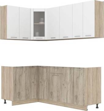 Готовая кухня Интерлиния Мила 12x20 без столешницы (белый платинум/дуб серый)