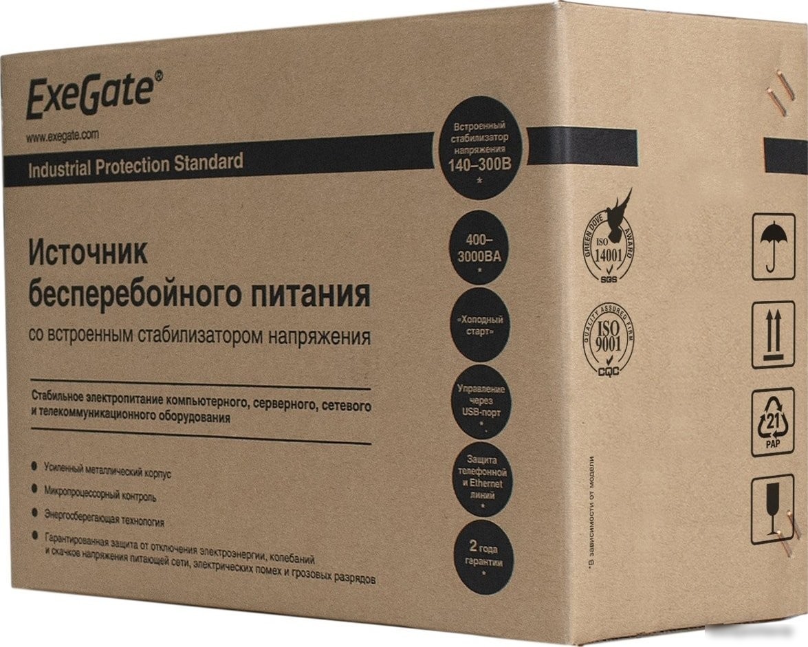 Источник бесперебойного питания ExeGate Power Back BNB-600.LED.AVR.C13.RJ