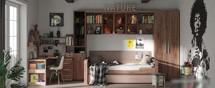 Полка Глазов Nature 100 (дуб табачный craft)