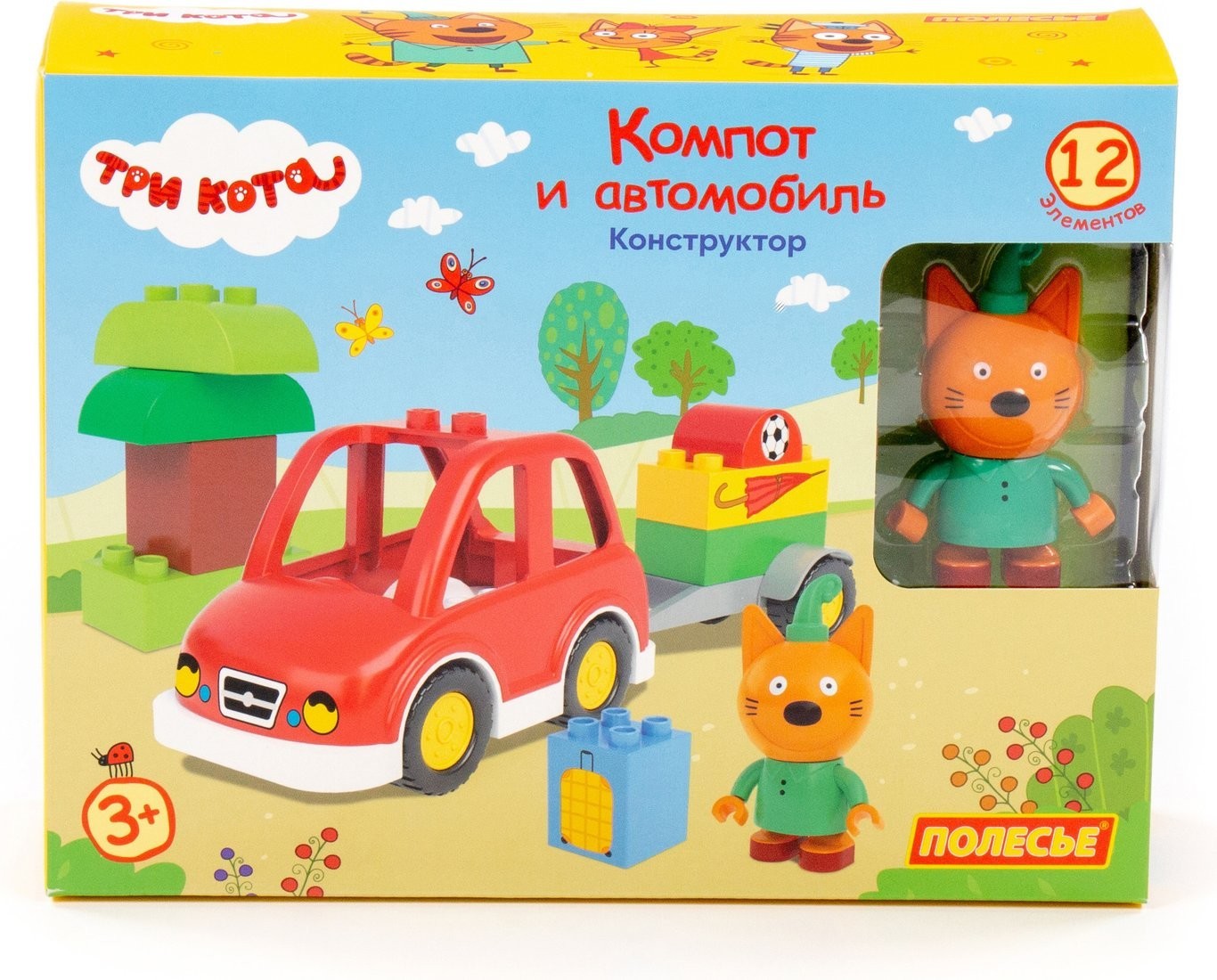 Конструктор Полесье Три кота. Компот и автомобиль 77193