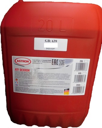 Трансмиссионное масло Astron ATF Dexron D VI? 20л