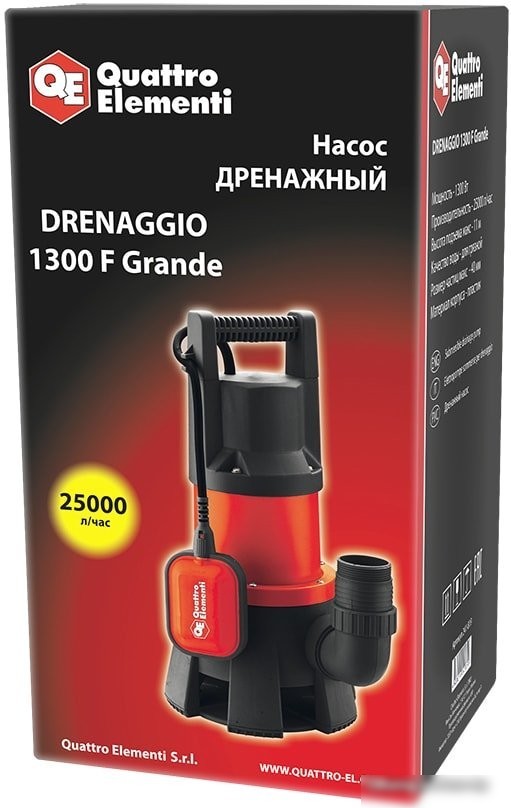 Дренажный насос Quattro Elementi Drenaggio 1300 F Grande