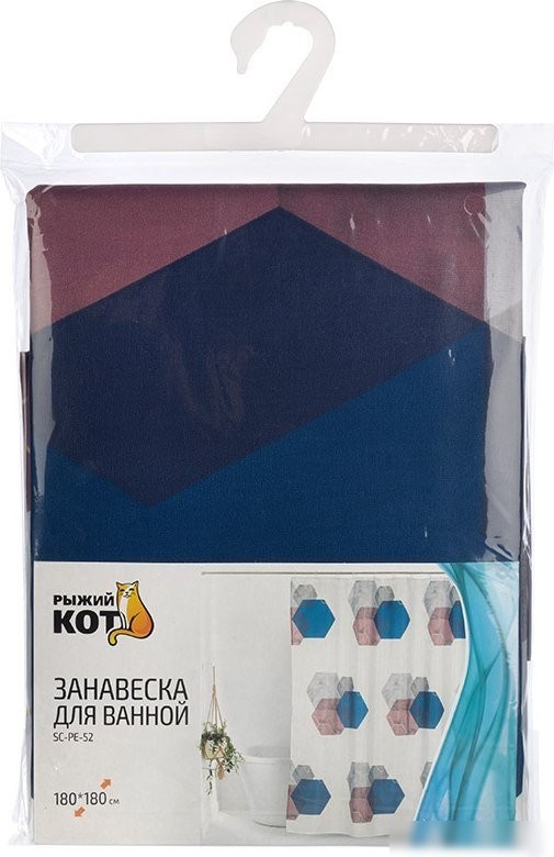 Шторка-занавеска для ванны Рыжий кот Угольники SC-PE-52 108998