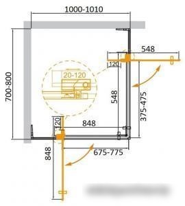 Душевой уголок Cezares SLIDER-AH-2-70/80-100/110-GRIGIO-NERO