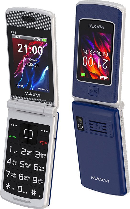 Кнопочный телефон Maxvi E28 (синий)