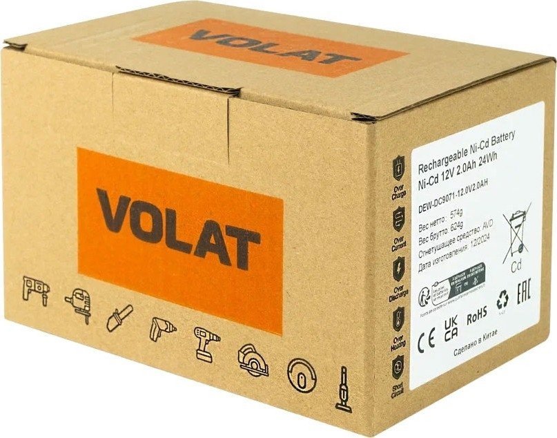 Аккумулятор VOLAT VT-DEW-DC9071-12.0V2.0AH (12В/2 Ah)