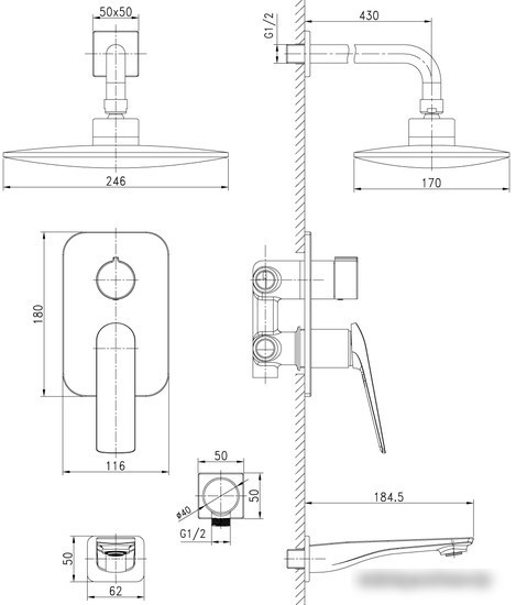 Душевая система Lemark LM5922CW