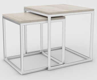 Журнальный столик Hype Mebel Дуэт 40x50-100 (белый/древесина белая)