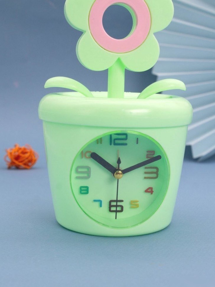 Настольные часы ILikeGift Flower in a pot 100P-106-01 (зеленый)
