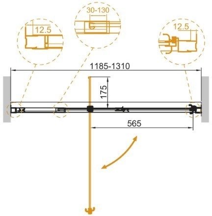 Душевая дверь Cezares Variante-B-1-120/130-C-Cr