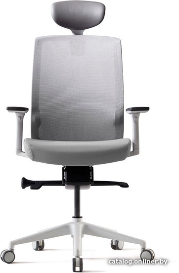 Кресло Bestuhl J1 White Pl с подголовником (серый)