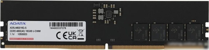 Оперативная память ADATA 2x8ГБ DDR5 4800 МГц AD5U48008G-DT
