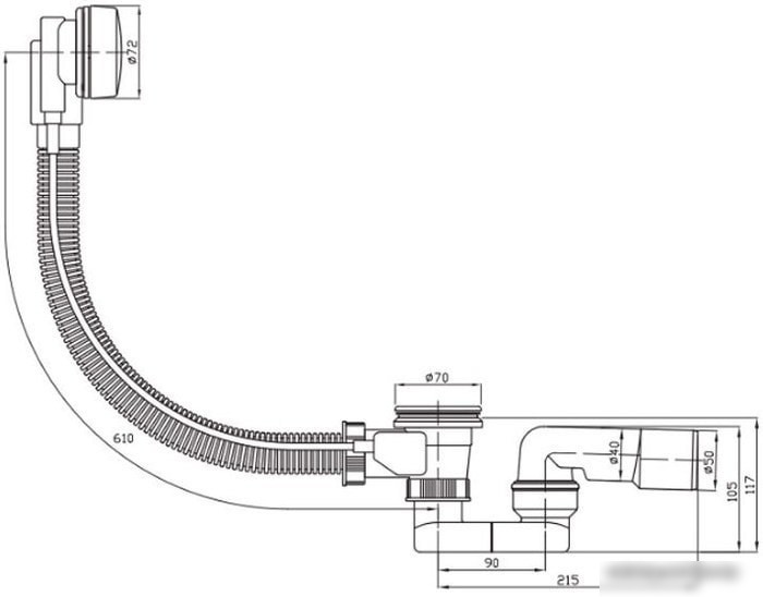Сифон Plast Brno EVK0150 Clic-Clack