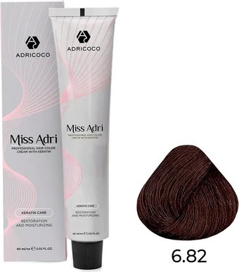 Крем-краска Adricoco Miss Adri 6.82 (100мл, темный блонд коричневый фиолетовый)