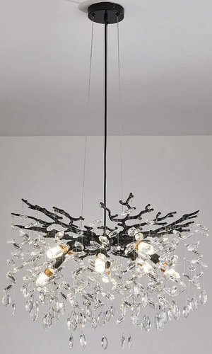Подвесная люстра Estares Roxana 55 E14х8 R-600x1200-BLACK/CRYSTAL-220-IP20