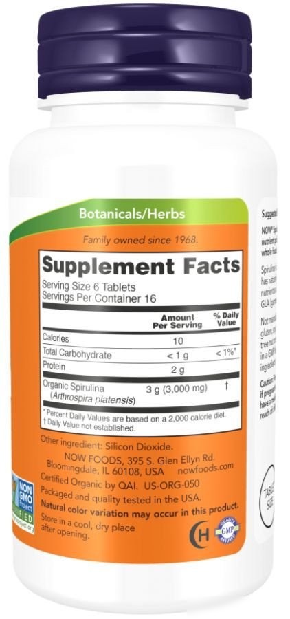 БАД Now Foods Org Spirulina (200 таблеток)